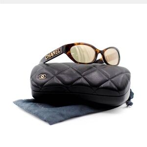 CHANEL RECTANGLE SUNGLASSES - TORTOISE
